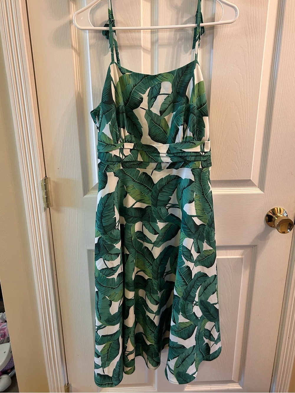 Green Palm Leaf Midi Dress
